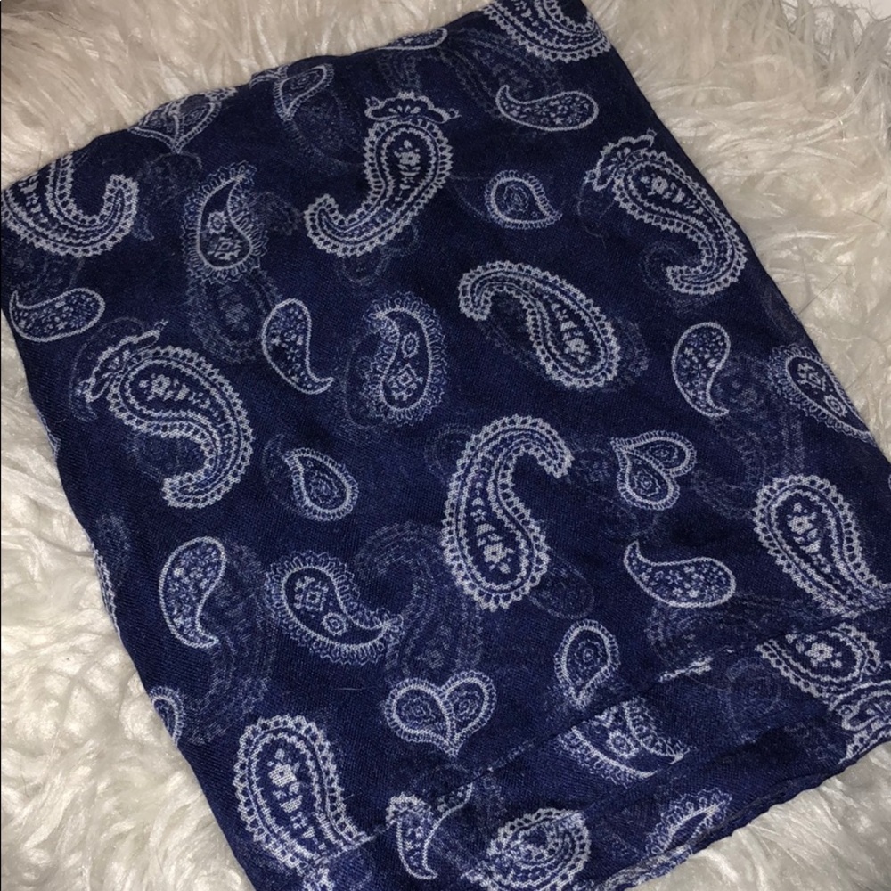 Navy Paisley Scarf
